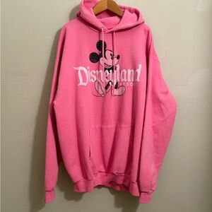 Disneyland Mickey Mouse Pink Hoodie XL Graphic Sweatshirt